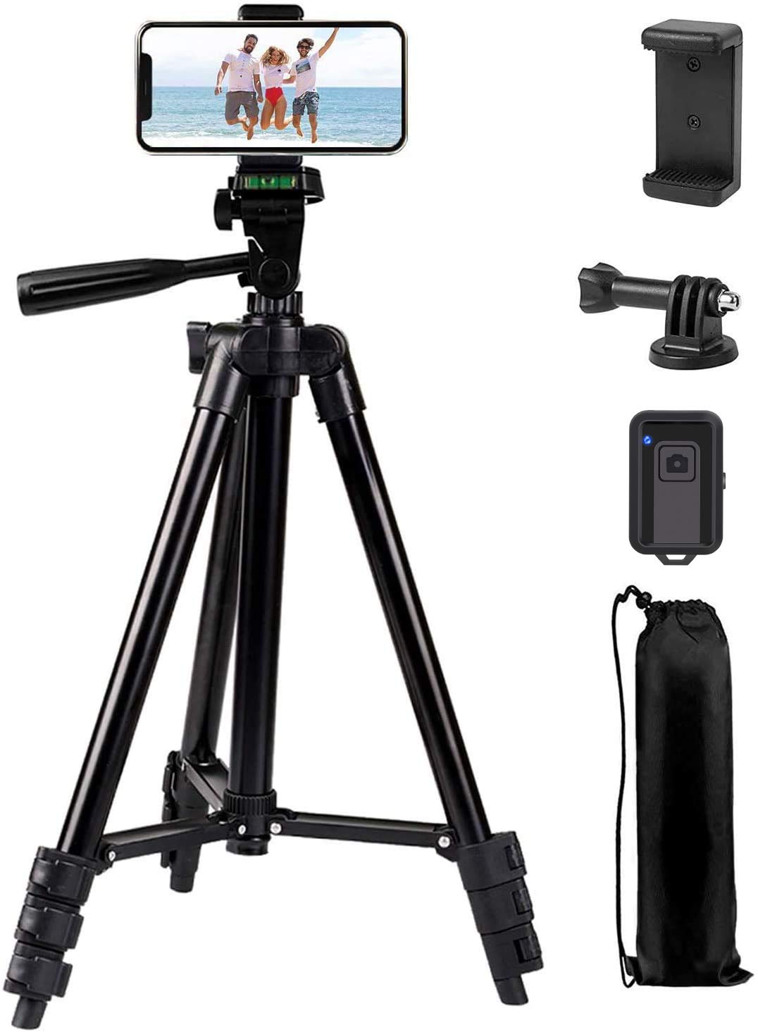 Phone Tripod,LINKCOOL 42" Aluminum Lightweight Portable Camera Tripod for iPhone/Samsung/Smartphone/Action Camera/DSLR Camera with Phone Holder & Wireless Bluetooth Control Remote
