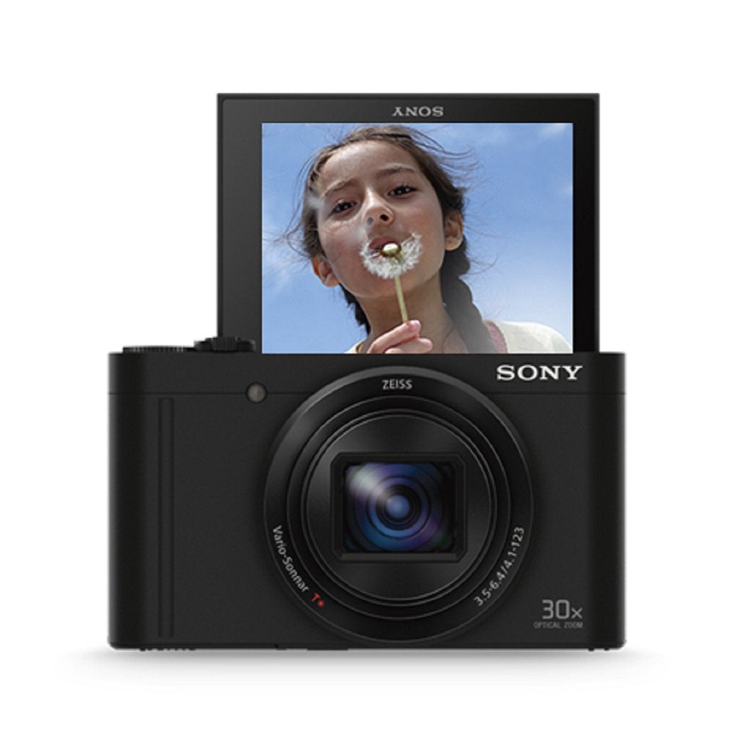Sony DSC-WX500 Digital Compact High Zoom Travel Camera with 180 Degrees Tiltable LCD Screen (18.2 MP, 30 x Optical Zoom, Wi-Fi, NFC) - Black