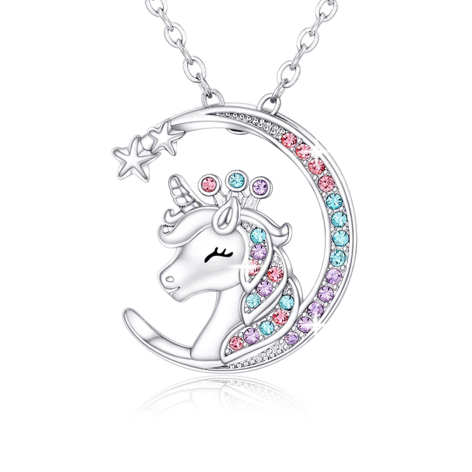 Luckimoli You are Magical Unicorn Necklace for Girls Crystal Pendant Necklaces Unicorn Jewelry Gifts for Girls Daughter Granddaughter Niece Birthday