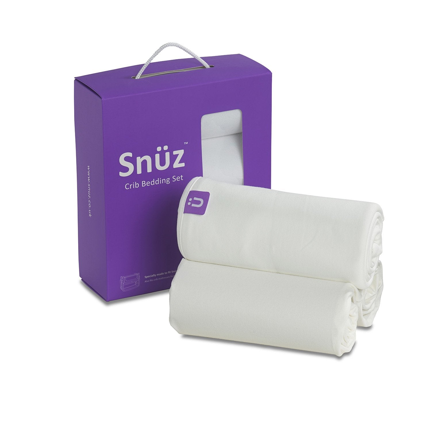 Snuz 3 pc. Crib Bedding Set White - SnuzPod & All Bedside Cribs - Size 35x80cm - 50x90cm