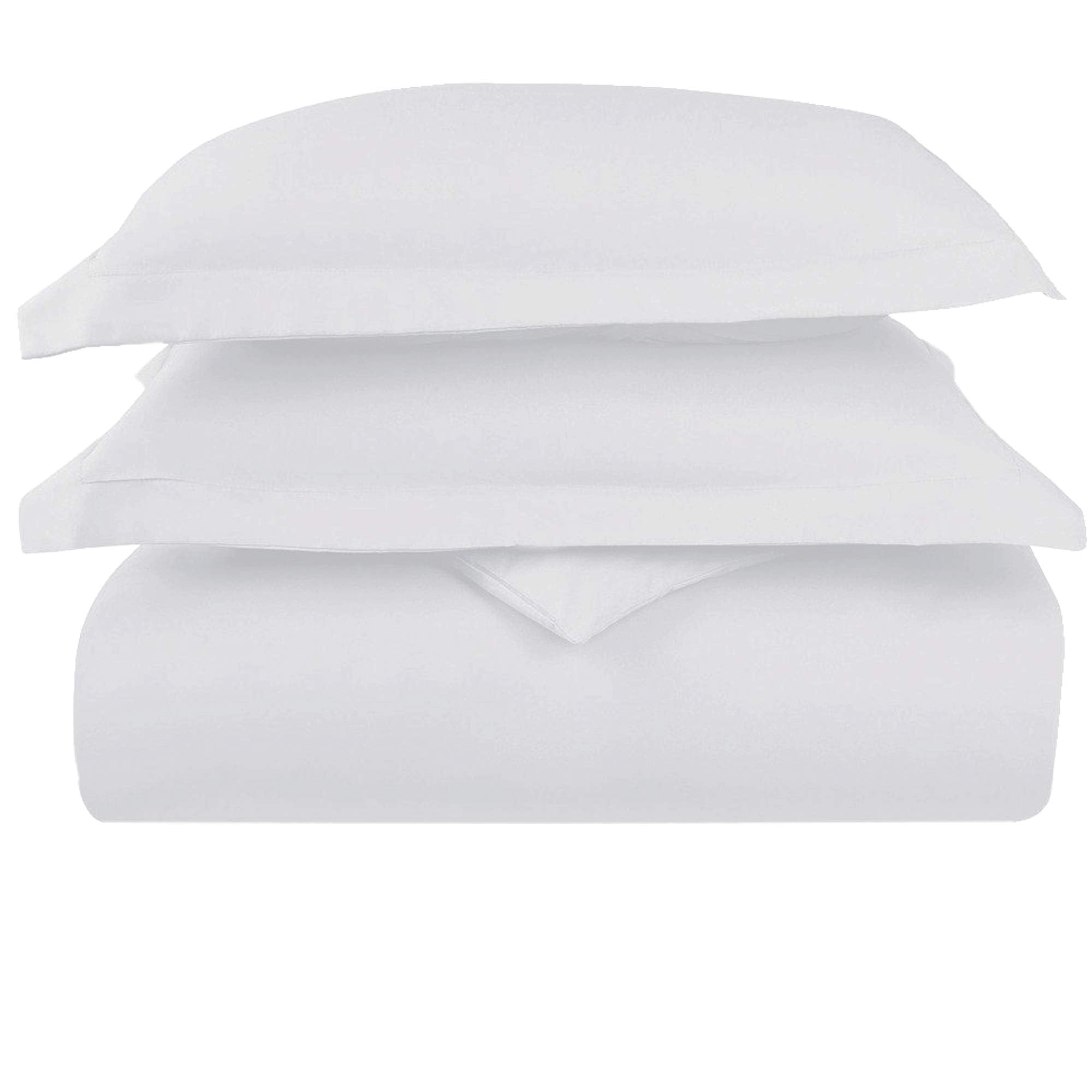 Pizuna 600 Thread Count Cotton King-Size-Duvet-Cover-Set, Bright White 100% Long Staple Cotton White-Bedding King, Soft Sateen Weave 4 Corner Ties and Hidden Button Closure (Cotton Quilt Cover)