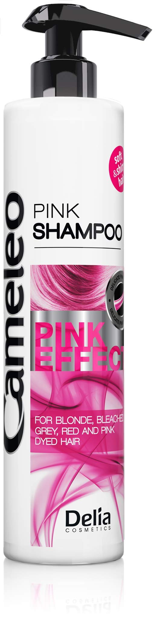 Cameleo - Pink Effect Shampoo with Grapefruit Extract for Blonde, Bleached, Red & Pink Dyed Hair - Soft & Shine Hair with Rose Highlights - No Parabens, Salt - 250 ml