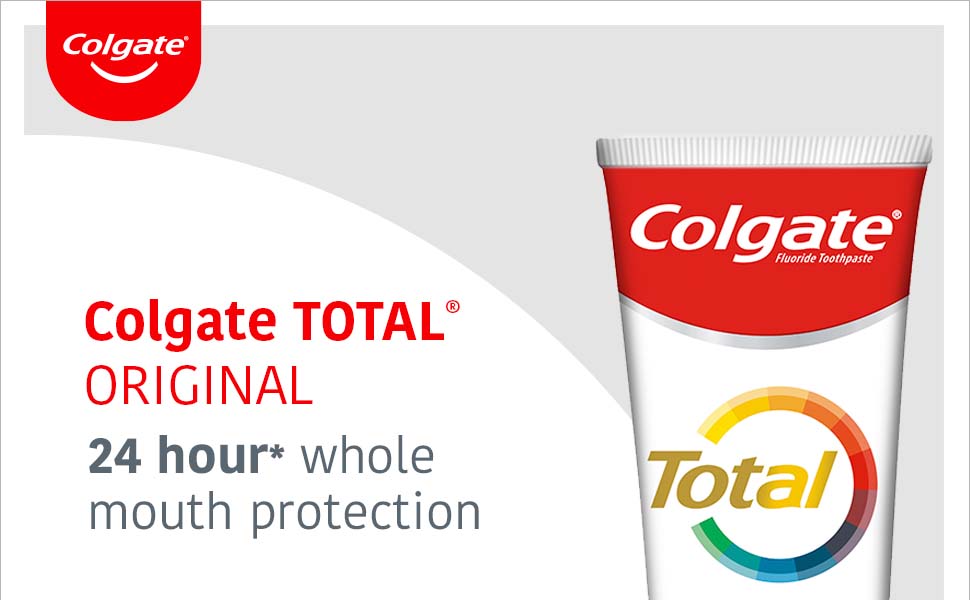 Colgate Total Original Toothpaste Multipack 5x100ml , 24 hour antibacterial fluoride toothpaste, complete protection for your whole mouth, protects against cavities and strengthens enamel (Pack of 5)