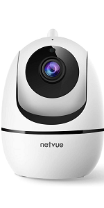 NETVUE Wi-Fi Camera, Indoor Security Camera, Smart Home Camera for Pet/Elderly/Dog/Baby Monitor, 360° Pan, IR Night Vision, 2-Way Audio, Motion Detection & Alerts, Compatible with Alexa,2.4ghz Wifi