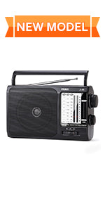 J-166 Pocket Radio Transistor, AM FM Small Radio Portable, Battery Operated Radio with Tuning Light, Back Clip, Excellent Reception for Outdoor & Indoor & Emergencies by PRUNUS