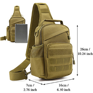 BAIGIO Small Tactical Chest Sling Backpack MOLLE One Strap Daypack Cross Body Assault Rucksack for Hiking Camping Daily Use
