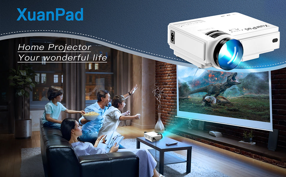 XuanPad Mini Projector Portable videoprojector,55000 Hours Multimedia