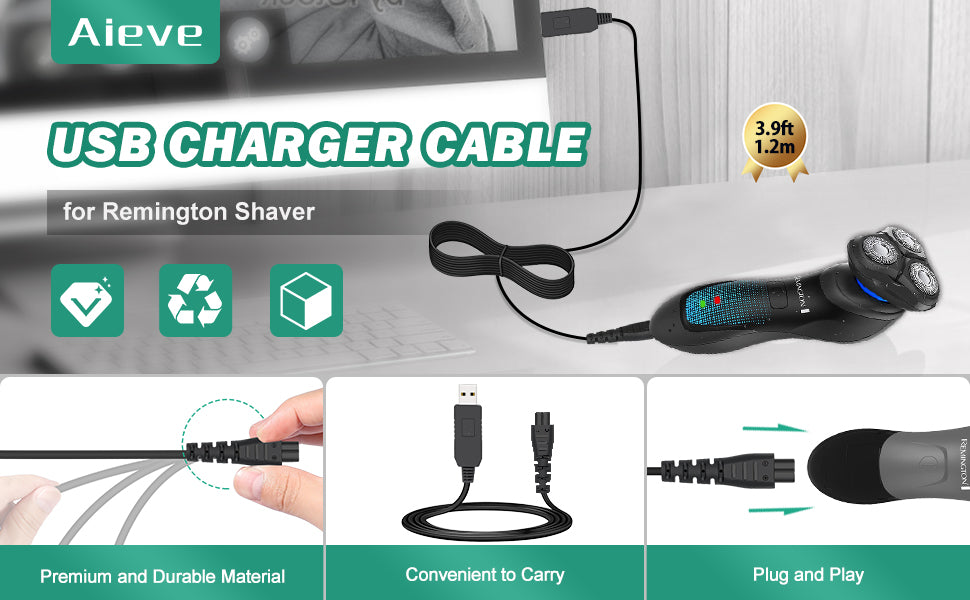 Braun Shaver USB Charger Cable, Ancable 12V USB Braun Series Shaver Charger  for Braun Beard Trimmer Shaver Series3, Series7
