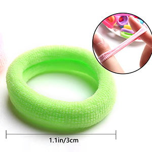 100Pcs Baby Elastics Hair Ties, Candy Color Seamless girls hairbands,3cm Ponytail Holder Hair Accessories，Multi-colored hair bobbles for girls (3cm)