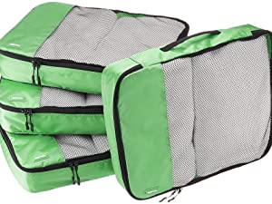 Amazon Basics Packing Cubes - Large (4-Piece Set), Green