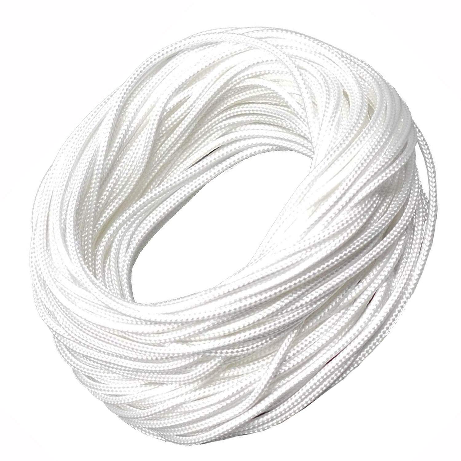 Roman Blinds Cord for Windows - White 2mm 20 Metres String for Austrian Festoon Cording Vertical Blind Replacement