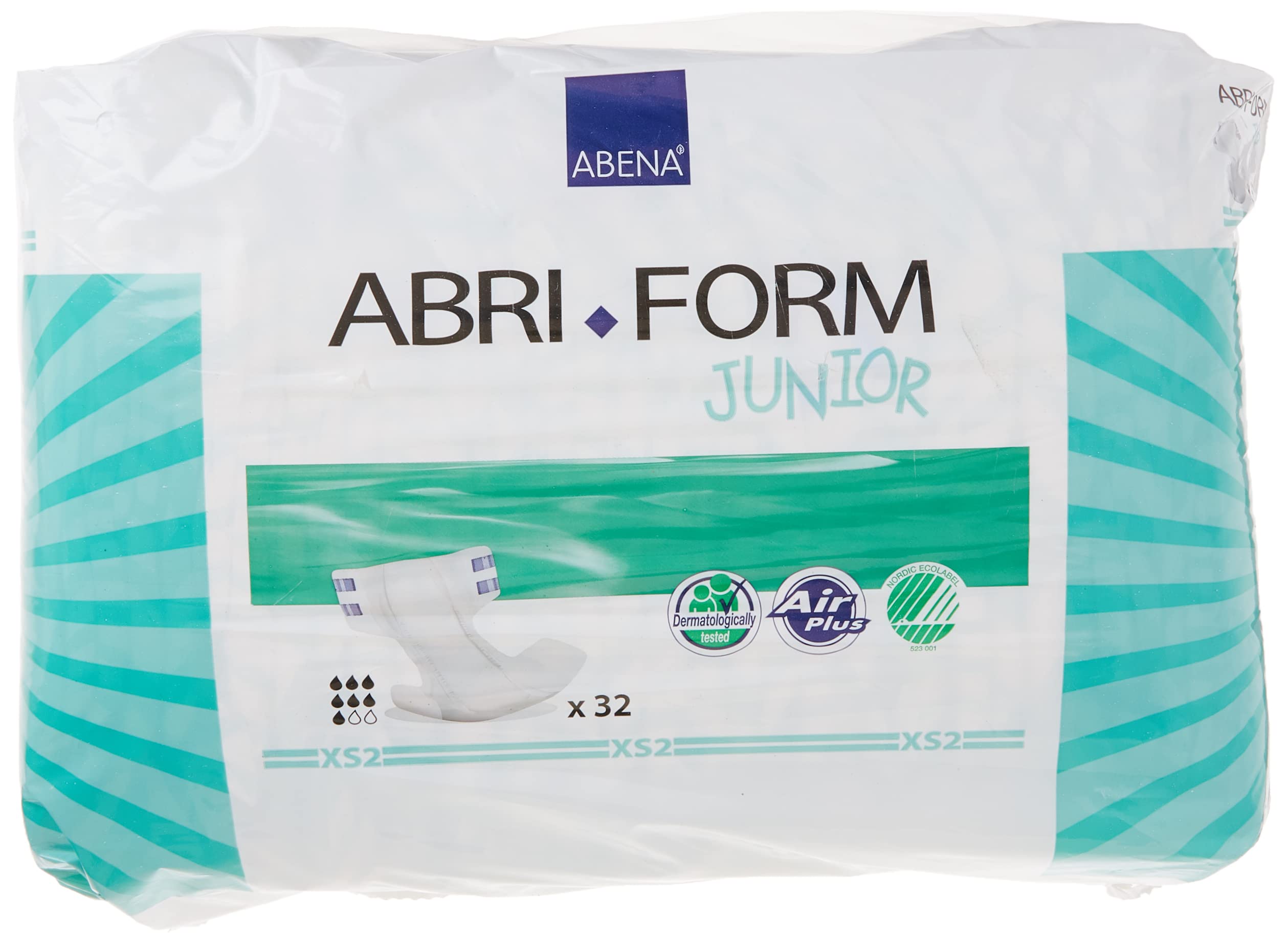 Abena Abri-Form Premium Junior XS2, All-In-One, Hip/Waist Size 40-60 cm, 1500 ml Absorbency, Pack of 32
