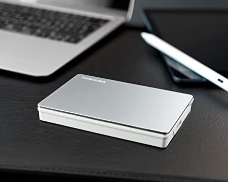 Toshiba 2TB Canvio Flex Portable External Hard Drive for Mac, Windows PC and Tablet,USB 3.2. Gen 1, includes USB-C and USB-A Cable, Silver (HDTX120ESCAA)