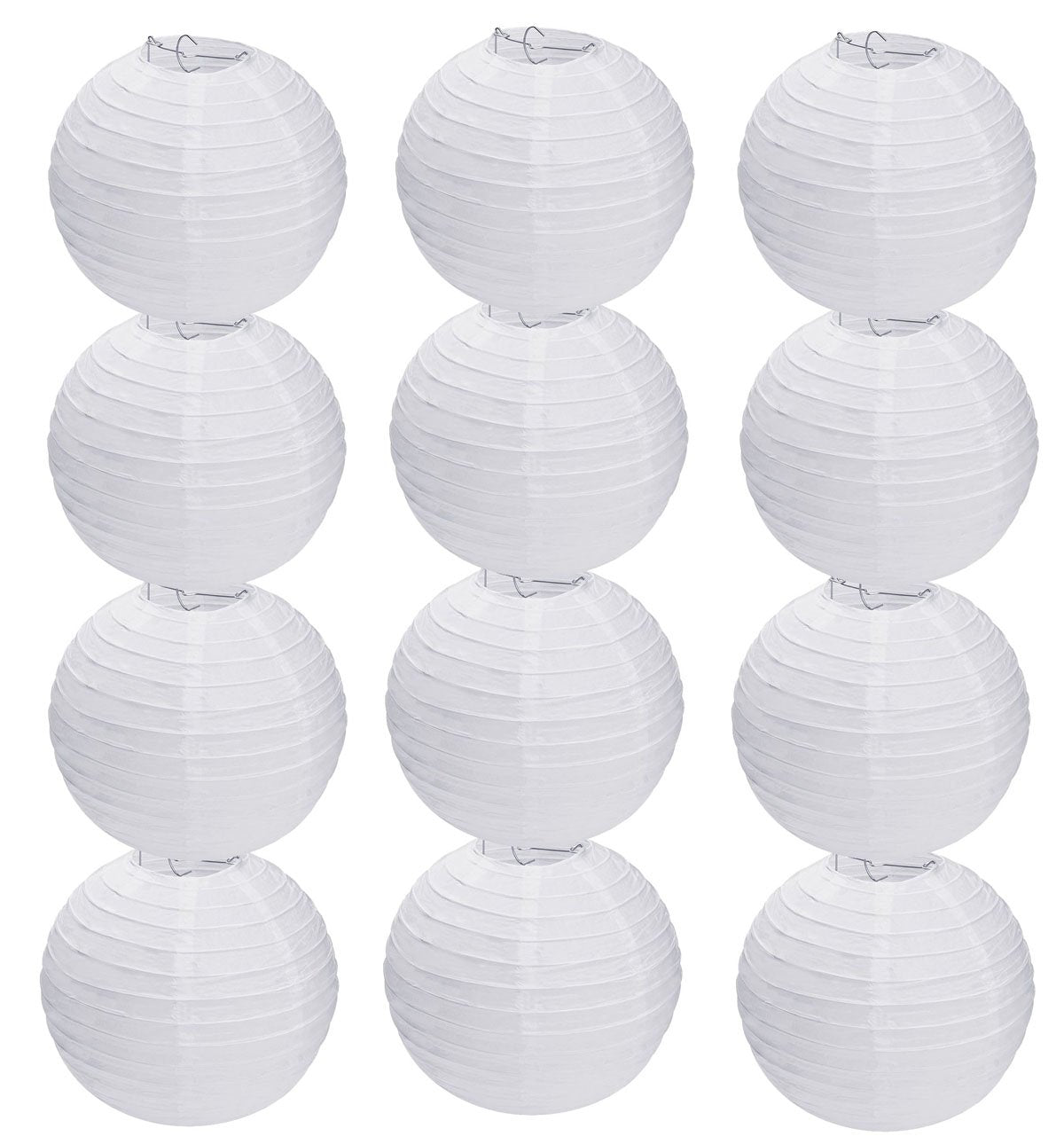 Tmade 12 Pack 12" White Paper Lanterns for Birthday Baby Shower Wedding Party Garden Home Decoration