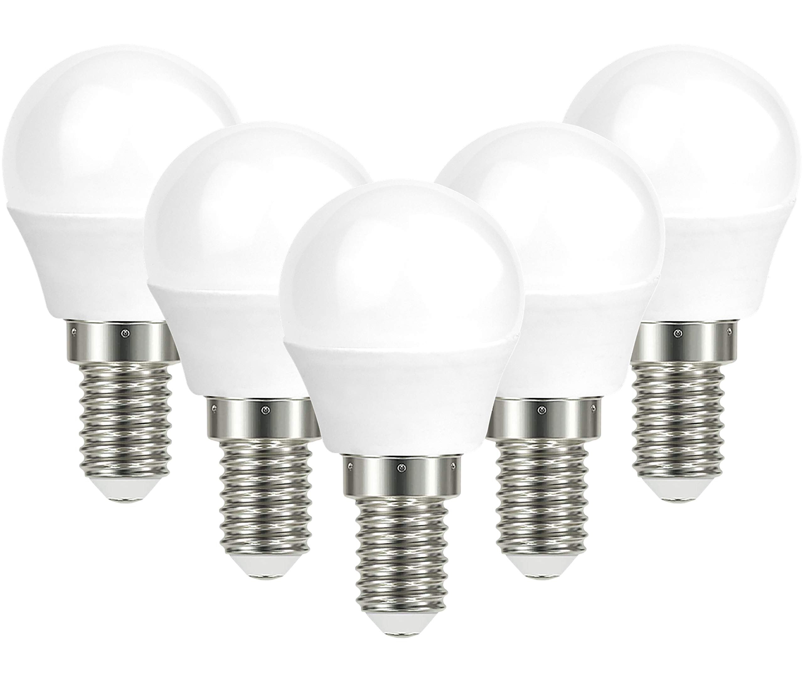 EVEREADY LED E14 Small Edison Screw (SES) Golf Ball Bulbs 6W P45 E14 LED Light Bulbs, 40W Incandescent Bulb Equivalent, 480LM, 6500K Daylight, Non Dimmable, Energy Class A+ (Pack of 5)