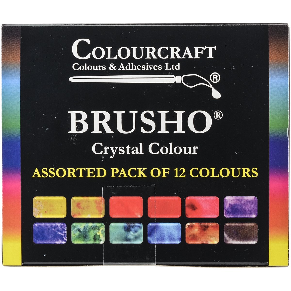 Brusho by Colourcraft BRU85000 Crystal Colour Assorted Pack of 12 Colours