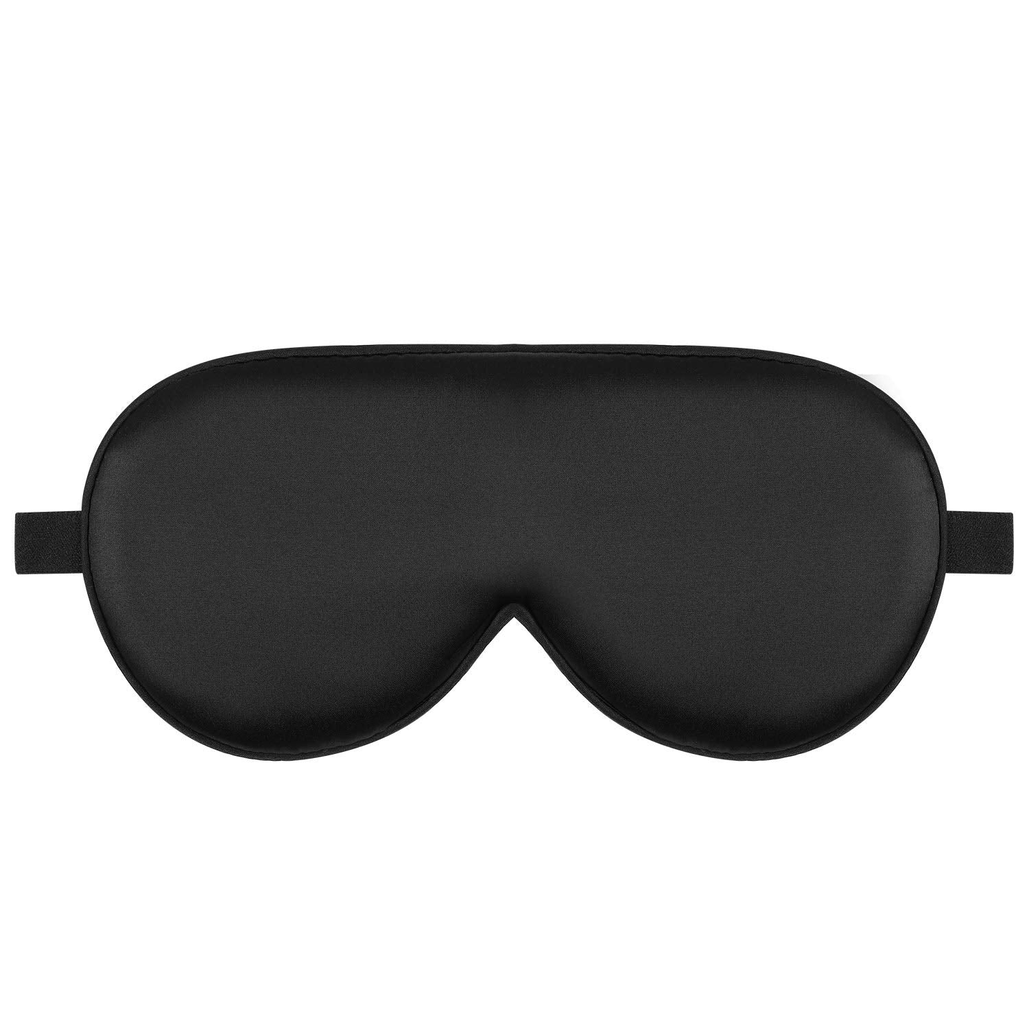 Alaska Bear Natural Silk Sleep Mask, Blindfold, Super Smooth Eye Mask (One Strap, Black)