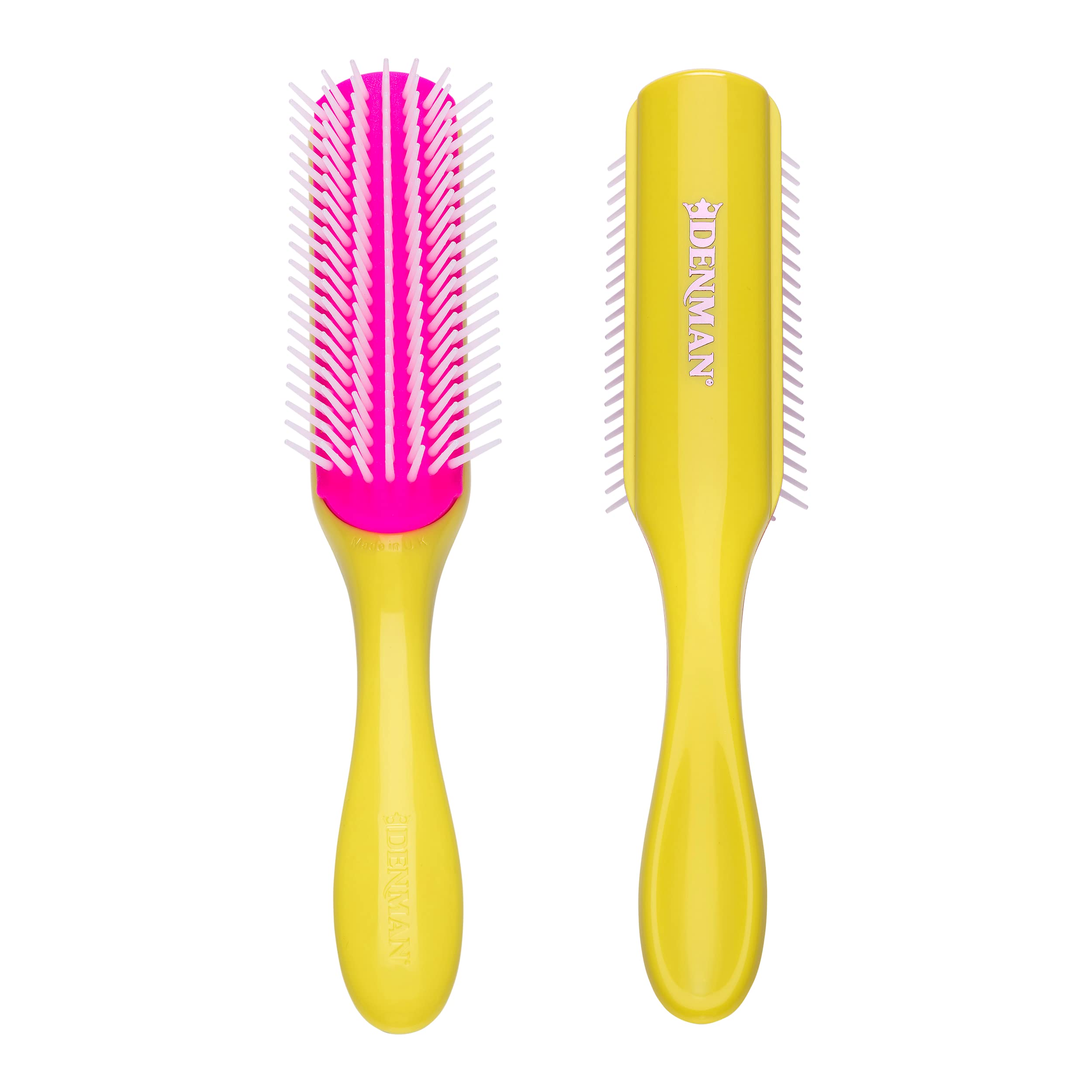 Denman Hair Brush for Curly Hair D3 (Honolulu Yellow) 7 Row Styling Brush for Blow-Drying