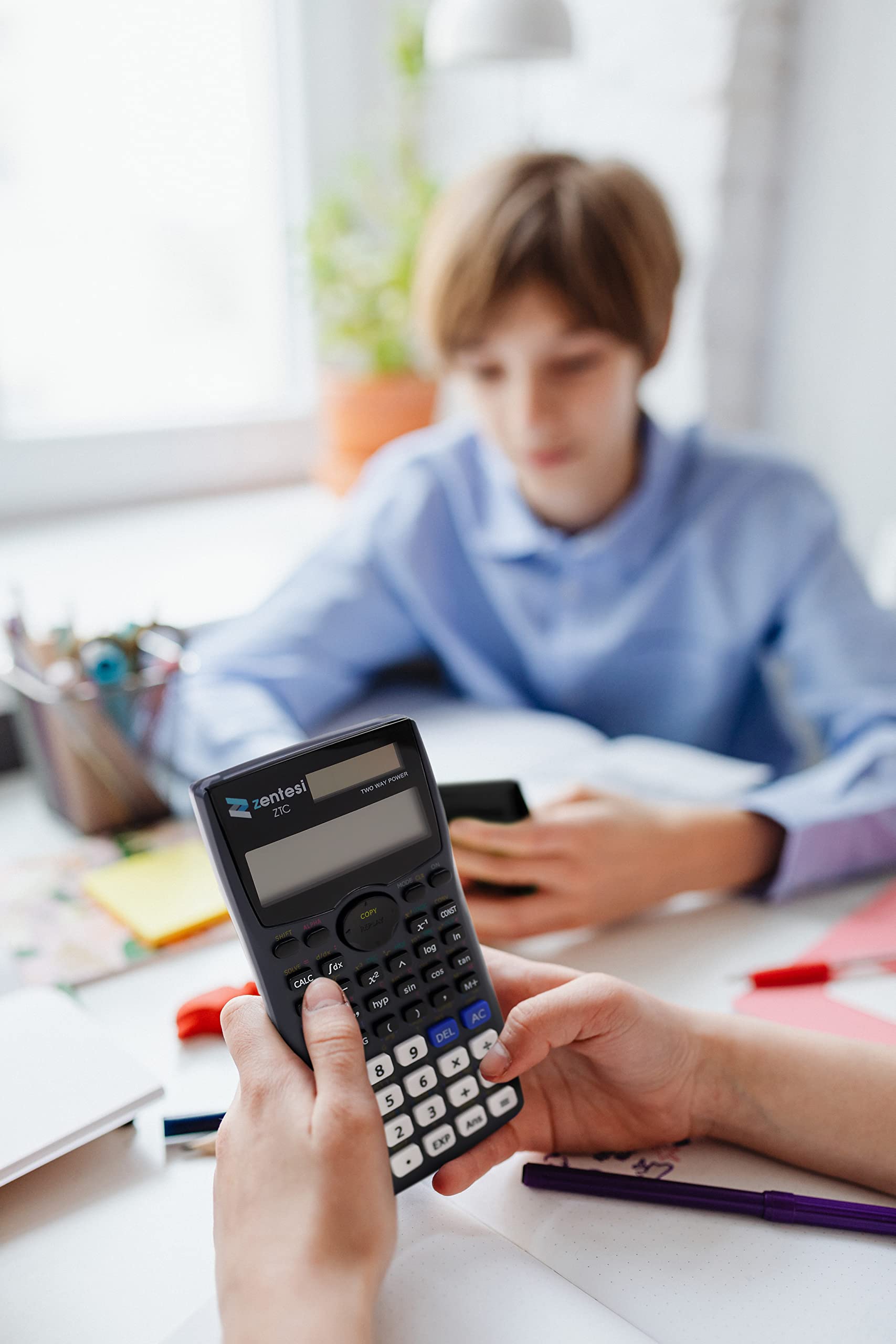 Zentesi Scientific Calculator For Secondary School with Solar Power. Perfect for GCSE, A Level Maths, Office Stationary Set & Supplies - 401 Functions, 12 Digit & 2 Line Display