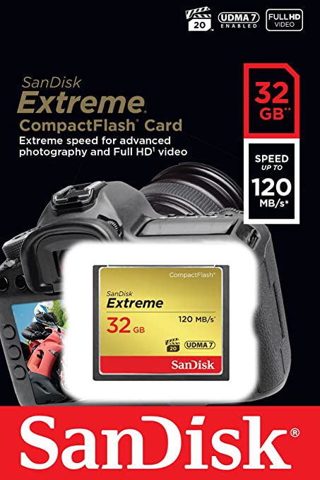 SanDisk Extreme 32 GB UDMA7 CompactFlash Card - Black/Gold