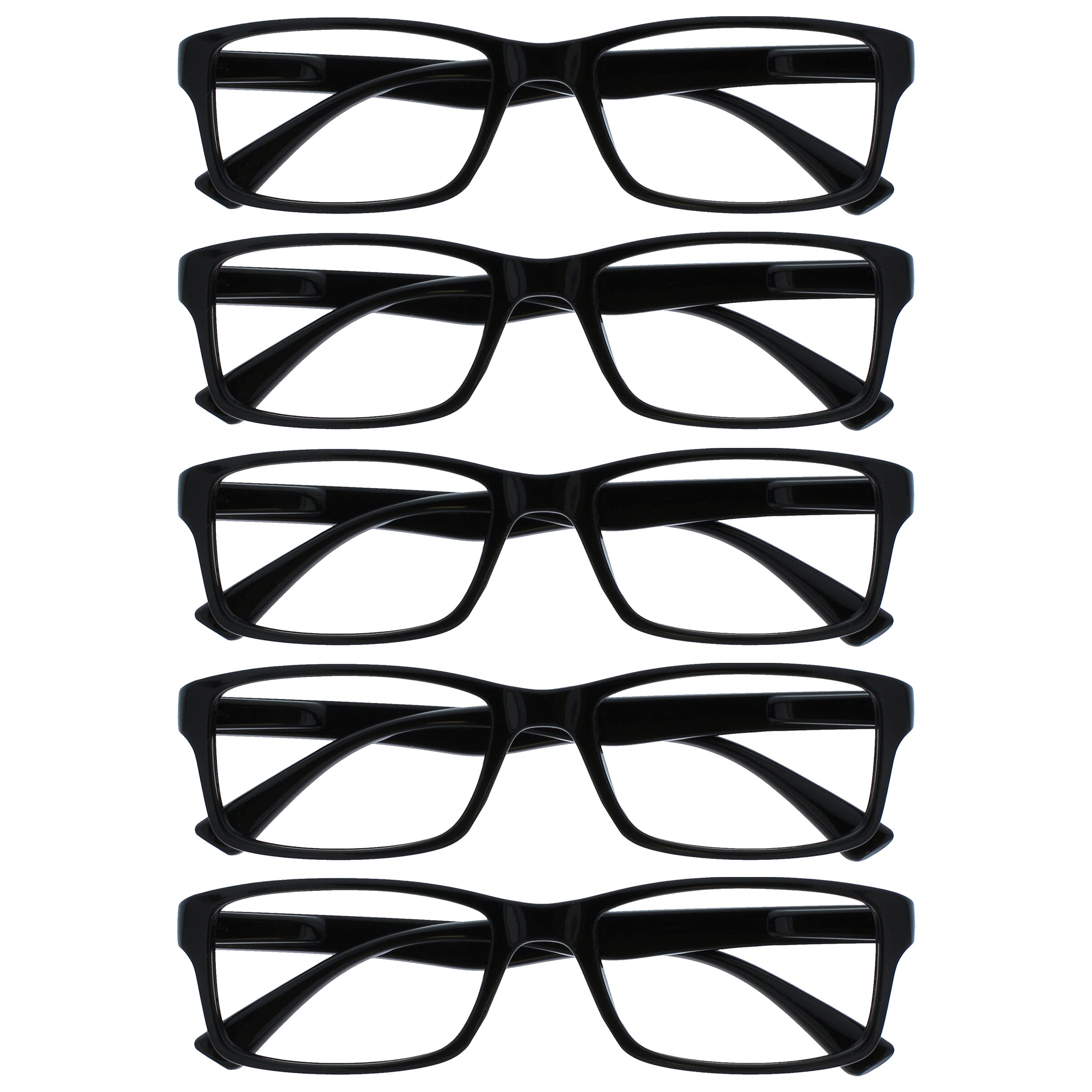 The Reading Glasses Company Black Value 5 Pack Mens Womens Designer Style Readers RRRRR92-1 +2.50