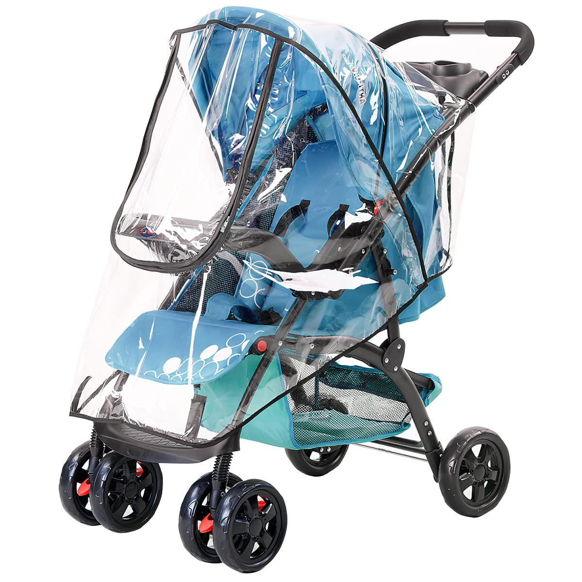 Universal Rain Cover for Pram Stroller Pushchair with Door NOCHME Against Rain Snow Anti Wind Sleet Dust Durable Transparent Stroller Protection Shield, Raincover Fit Most Car Seat Carrycot Prams
