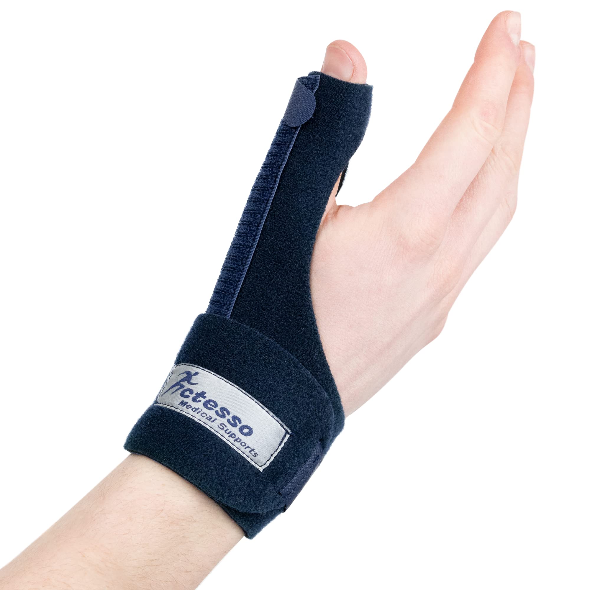 Actesso Neoprene Thumb Support Brace Spica - Splint to Relieve Thumb Pain & Injury, Wrist Tendonitis, De Quervain's, and Sprains. (Blue, Right Hand); Left or Right Available