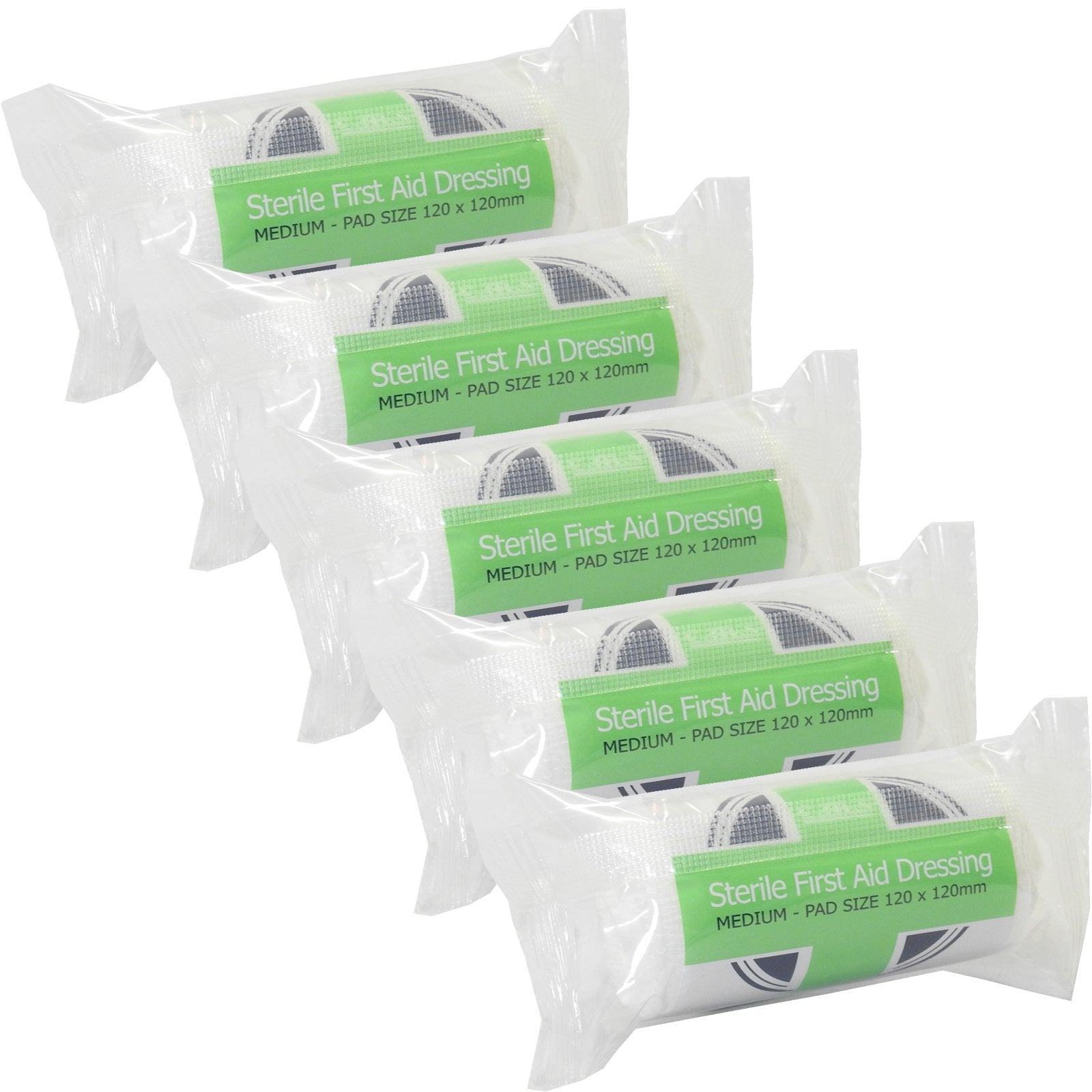 5 x CMS Medical Medium Sterile First Aid Wound Injury Dressing Bandages 12x12cm