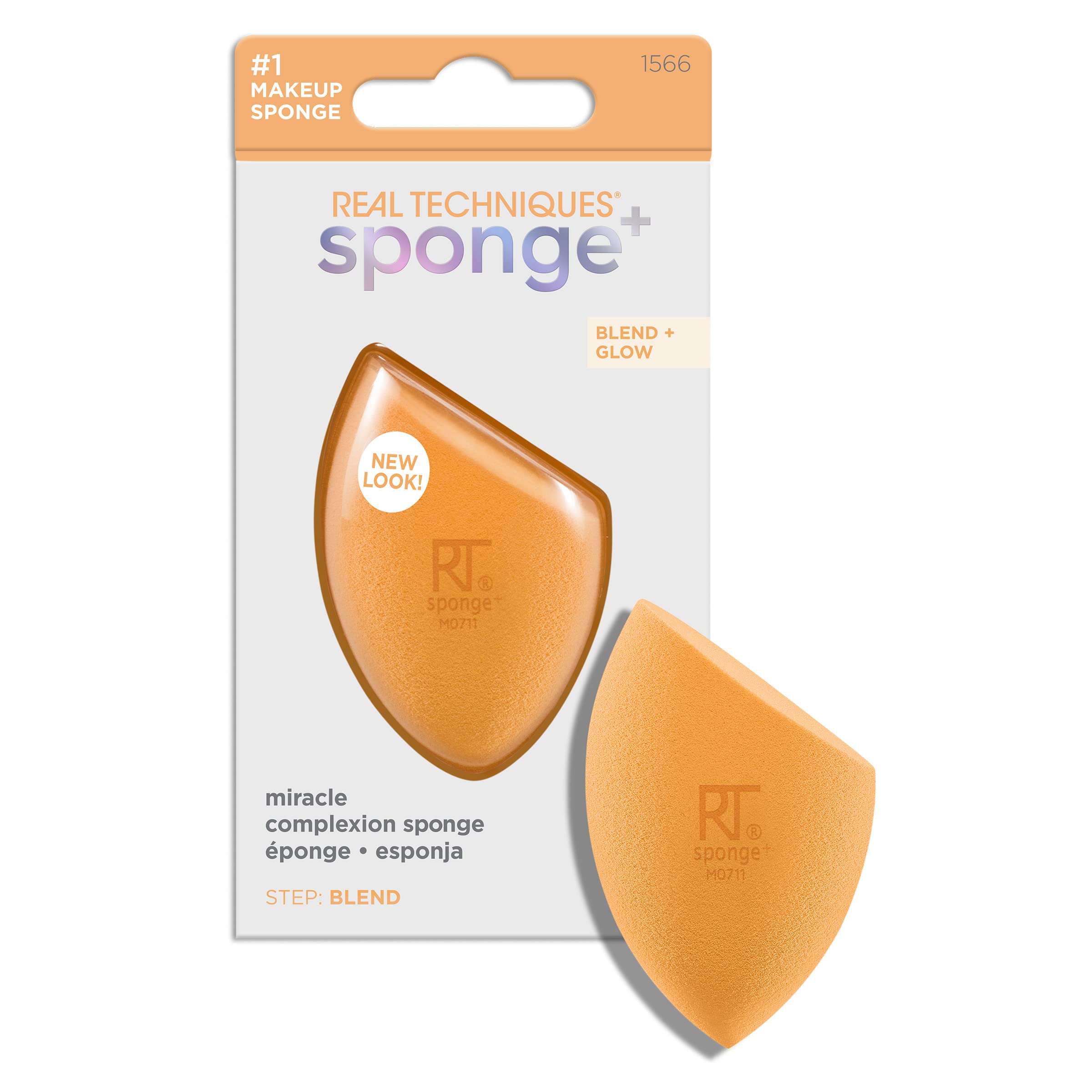 REAL TECHNIQUES Miracle Complexion Makeup Sponge for full cover foundation (Packaging and Colour May Vary) Orange