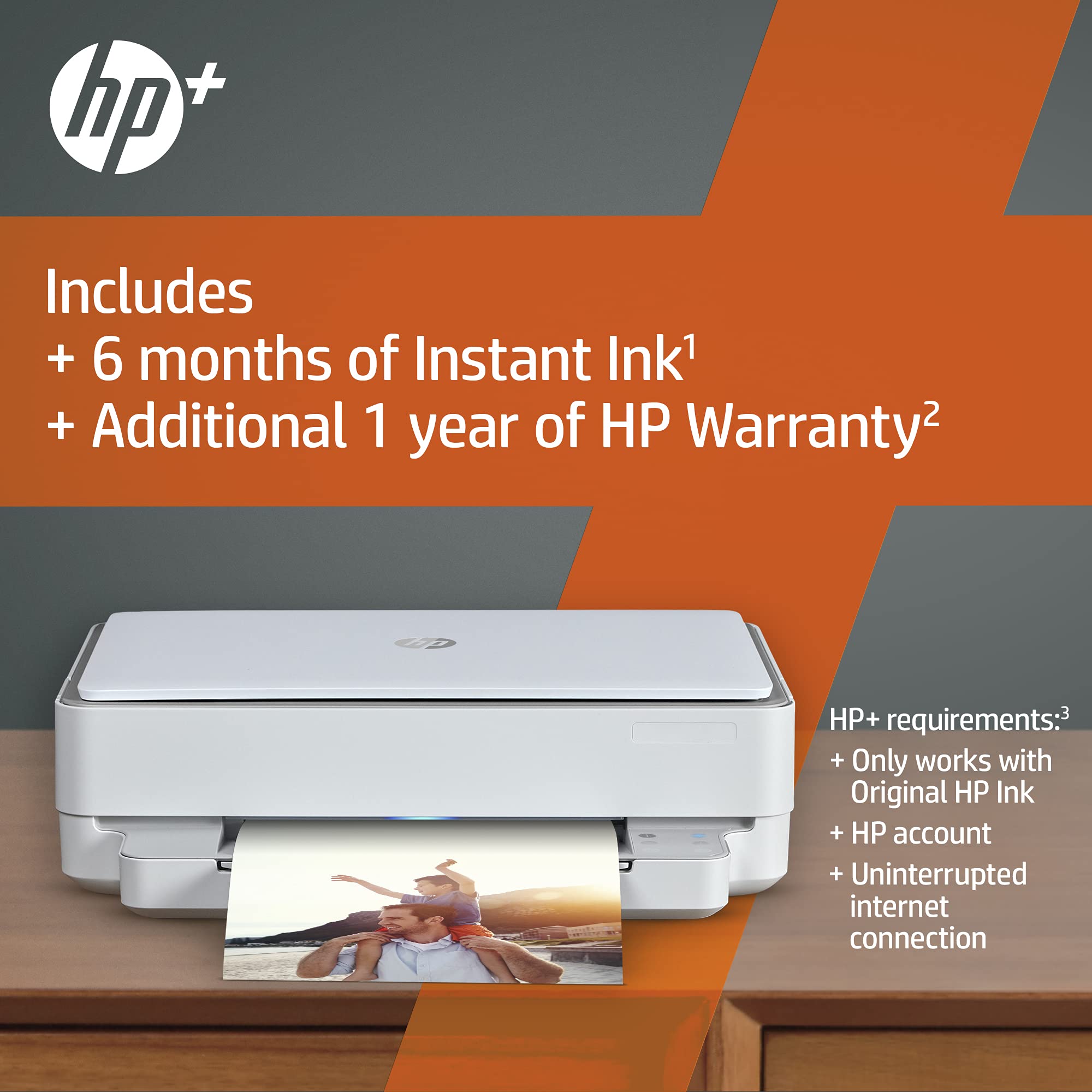 HP Envy 6020e All in One Colour Printer with 6 months of Instant Ink included with HP+, White