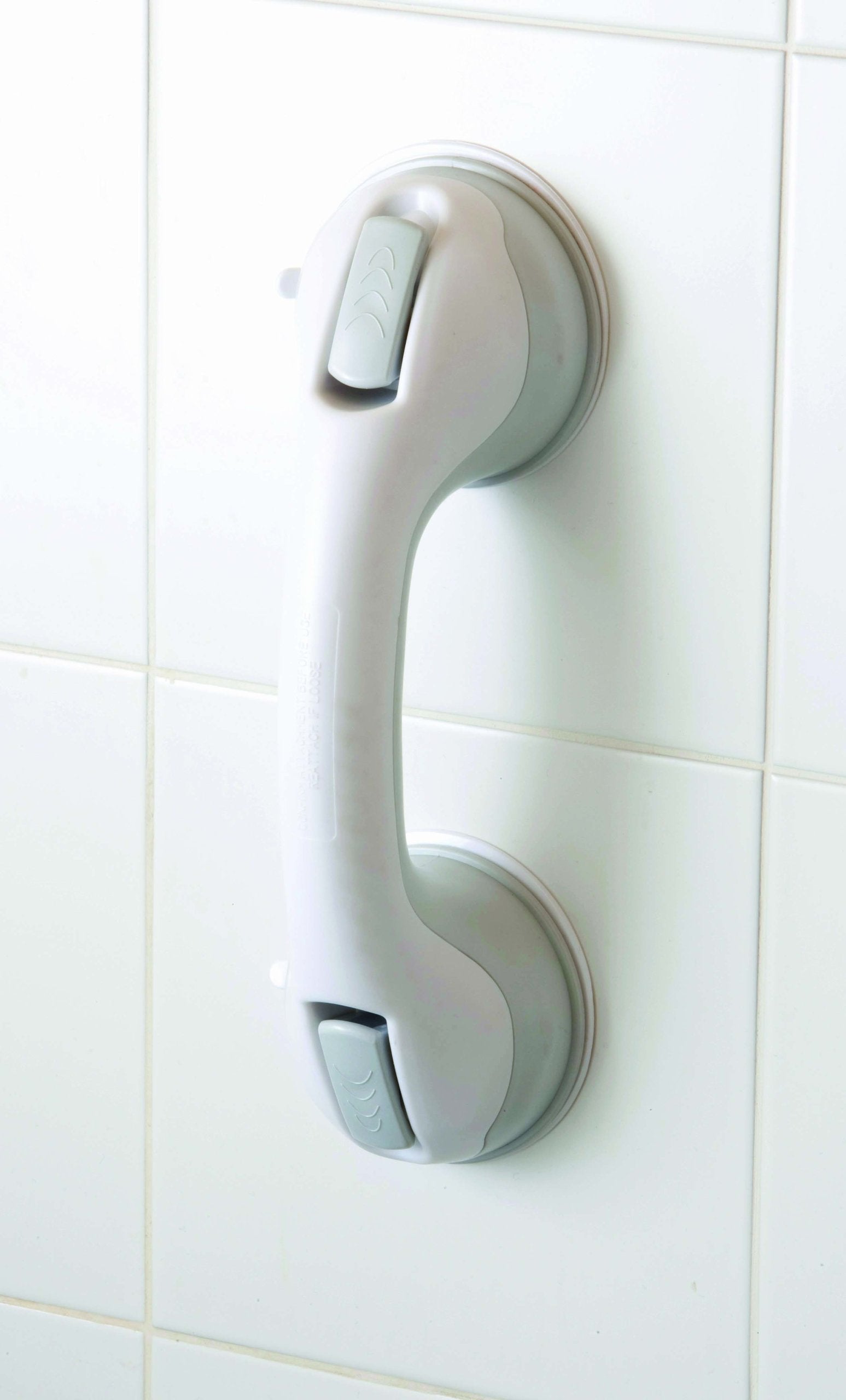 Drive 12 Inch Suction Cup Grab Bar with Release Levers, Grey