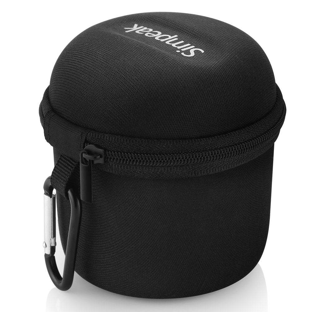 Bluetooth Speaker Case, Simpeak Mini Bluetooth Speaker Bag Compatible with Anker SoundCore/Etekcity RoverBeats T3/TaoTronics Wireless Speaker with Carabiner, 80 × 80 × 91 mm, Black