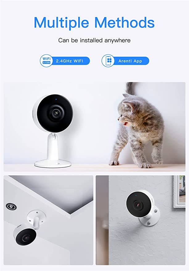 Pet Dog Cat Baby Camera with Phone App, Arenti WiFi Security Camera Indoor Nanny Cam Home IP Camera 1080P Night Vision 2-Way