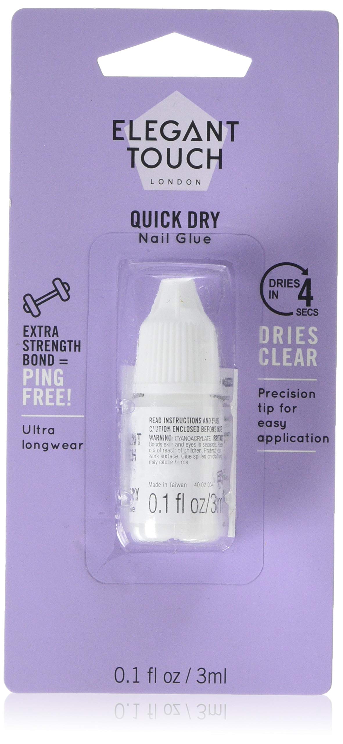 Elegant Touch 4 Second Protective Nail Glue Clear, 3ml