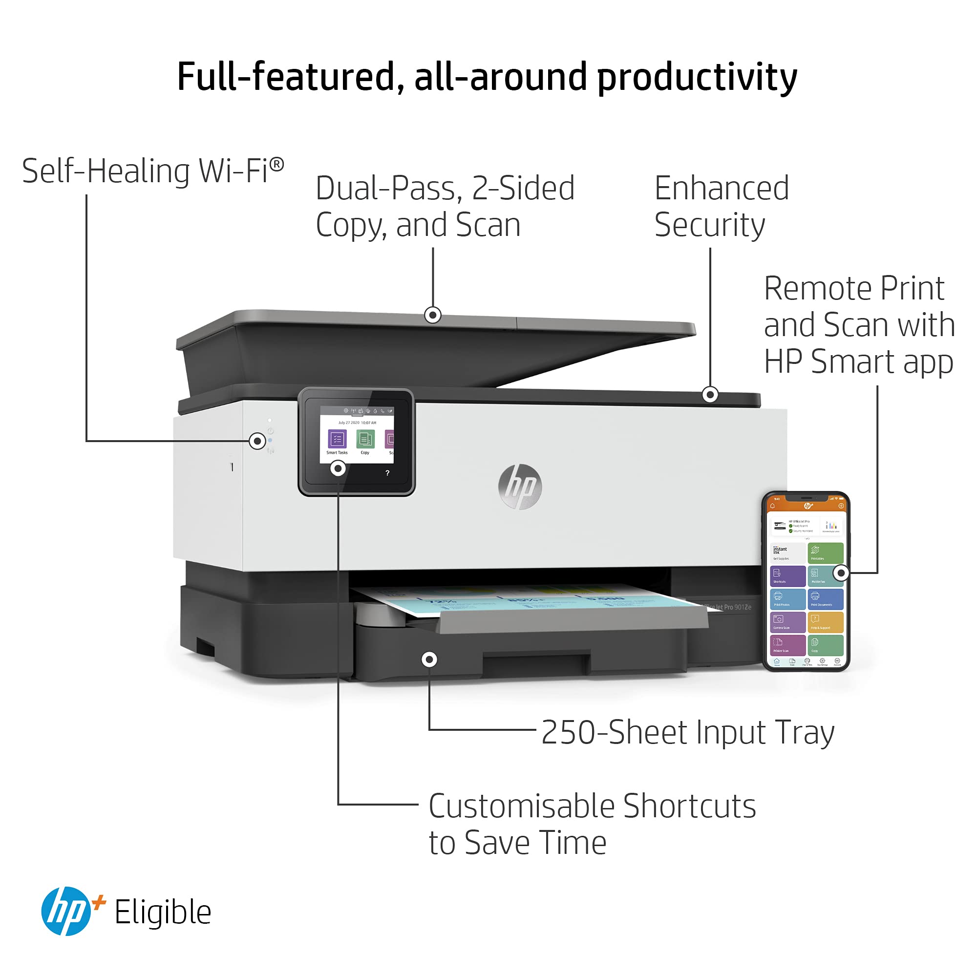 HP OfficeJet Pro 9012e All in One colour printer with 6 months of Instant Ink with HP+