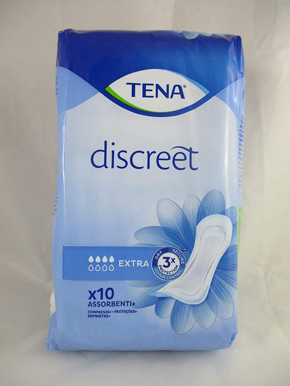 Tena Lady Extra Pads - 3 Packs of 10 (Total 30 Pads)