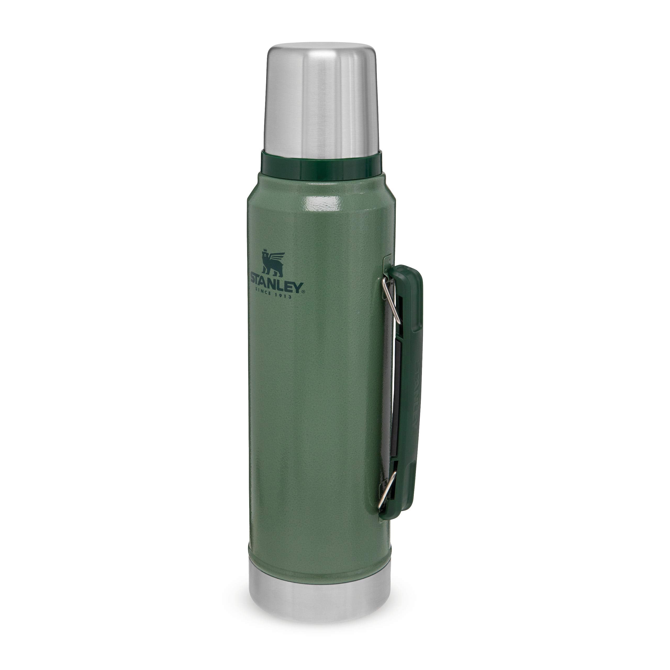 Stanley Classic Legendary Thermos Flask 1L Hammertone Green – BPA-free Stainless Steel Thermos - Flask for Hot Drink Keeps Cold or Hot for 24 Hours - Leakproof Lid Doubles as Cup - Dishwasher Safe