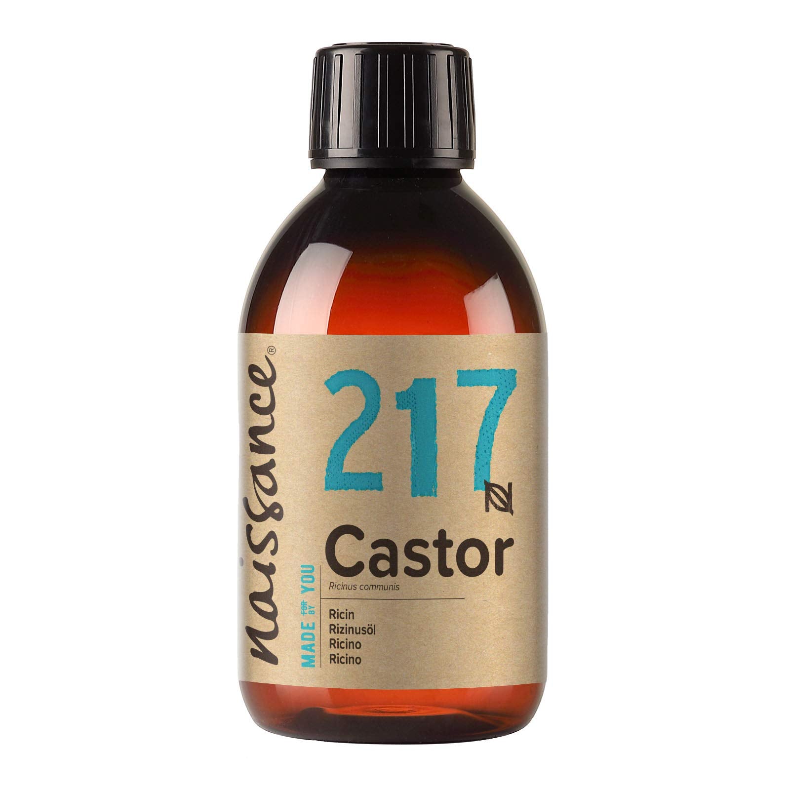 Naissance Cold Pressed Castor Oil (no. 217) 250ml - 100% Pure For Eyelashes, Hair, Eyebrows, Beard Growth - Moisturiser For Nails and Skin – Base Oil for Massage - Vegan, Hexane Free, No GMO