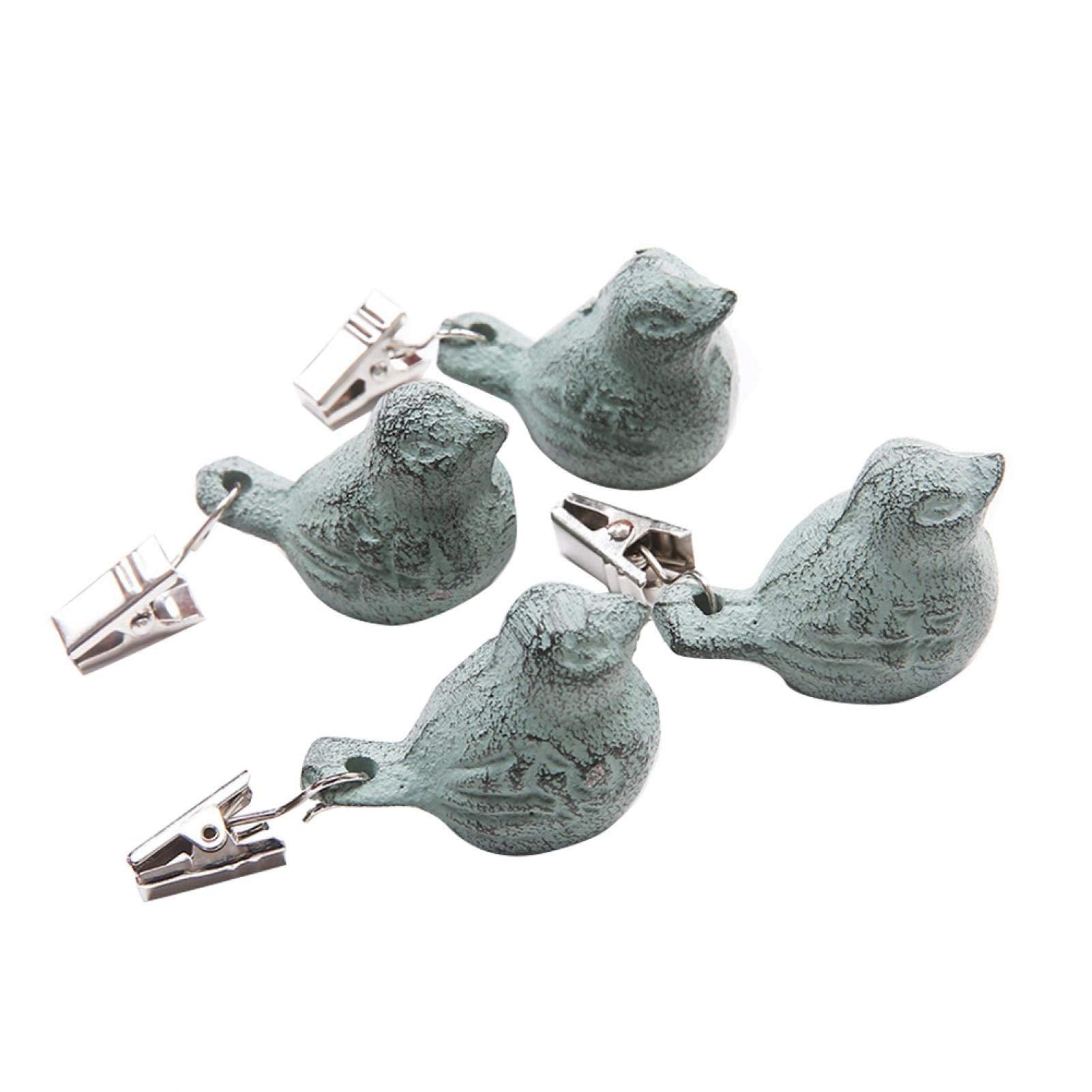 MOVKZACV 4 Pieces Tablecloth Weights Clips, Iron Antique Bird Pendant Tablecloth Clip Weights, Table Cloth Weights Clip On Heavy For Outdoor Table, Garden Party Wedding Camping Picnic