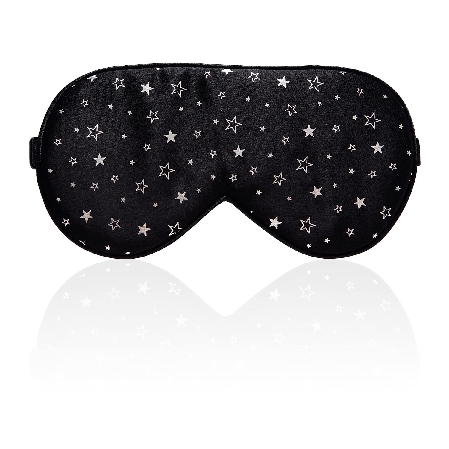 100% Silk Sleep mask with Adjustable Strap,Comfortable and Super Soft Eye mask Ultimate Sleeping aid,blindford Silver Stars