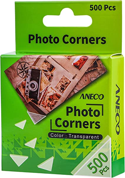 Aneco Transparent Photo Corners Clear Picture Mounting Corner Stickers for DIY Album, Scrapbook, Journal, 500 Pieces/Pack …
