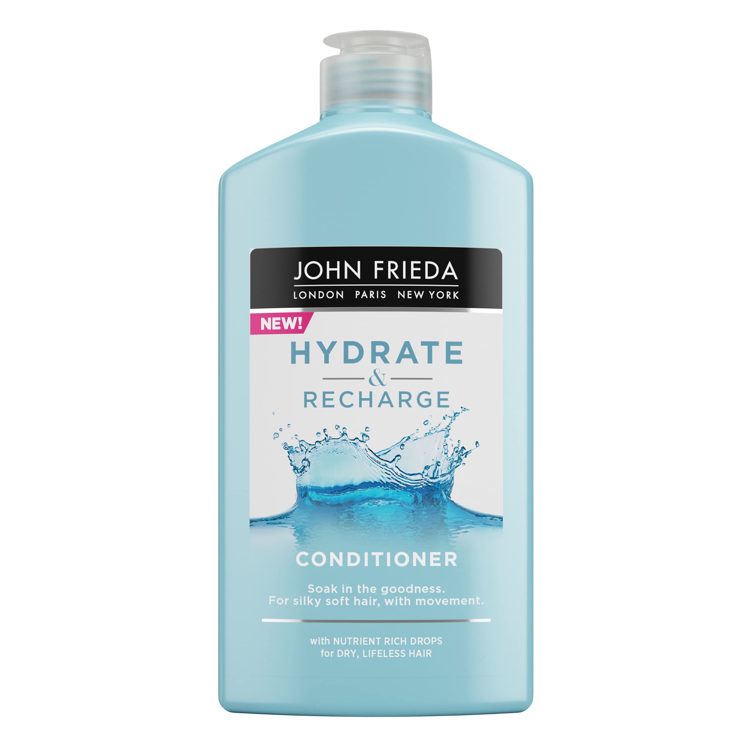 John Frieda Hydrate & Recharge Conditioner with Monoi Oil & Keratin for Dry, Lifeless Hair, 250 ml