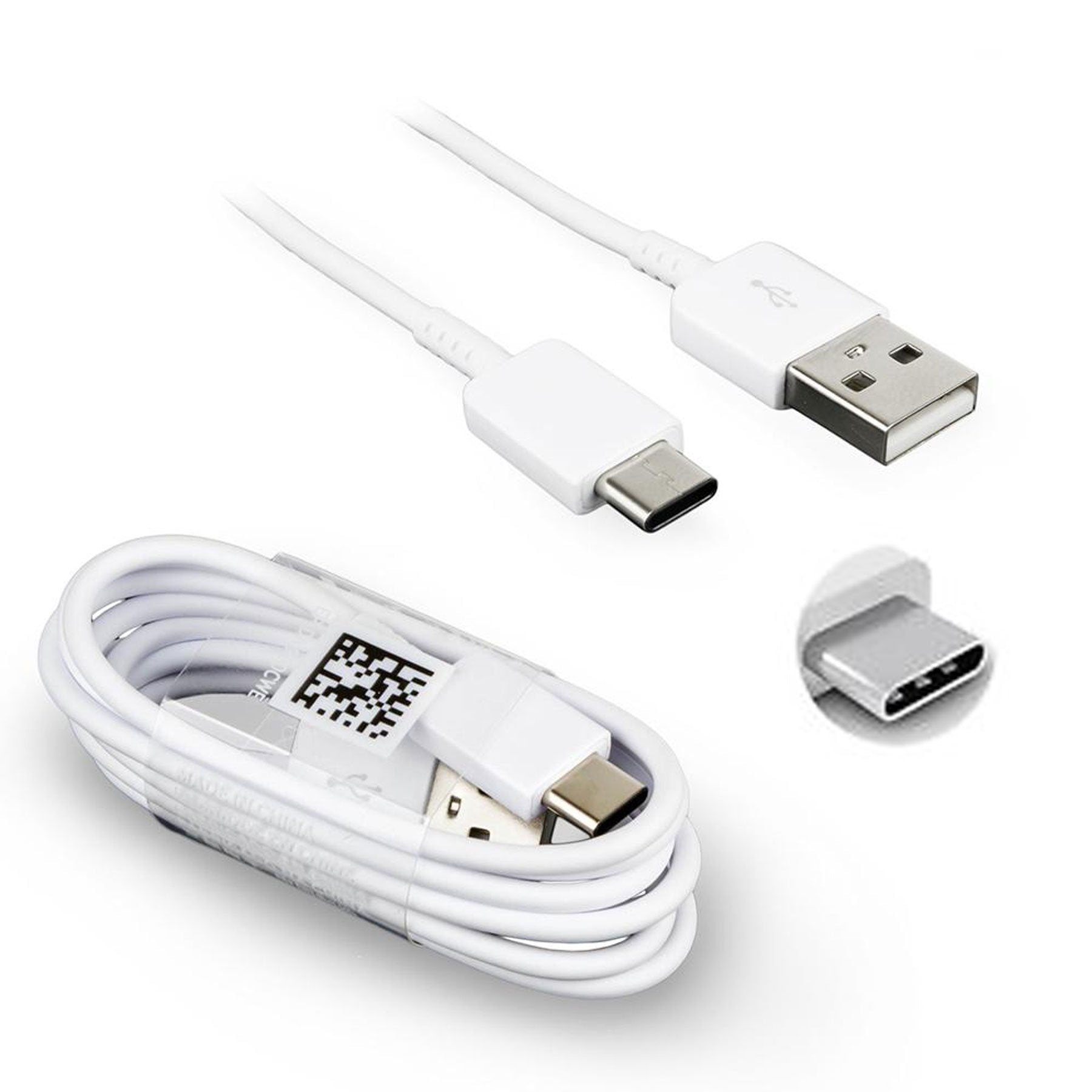 Samsung USB Type C Charge & Sync Data Cable For Galaxy S8, S8+, A3(2017), A5(2017), A7(2017) A8 (2018) Galaxy C7 Pro, White Lead (ONLY) Type C USB - EP-DN930CWE)
