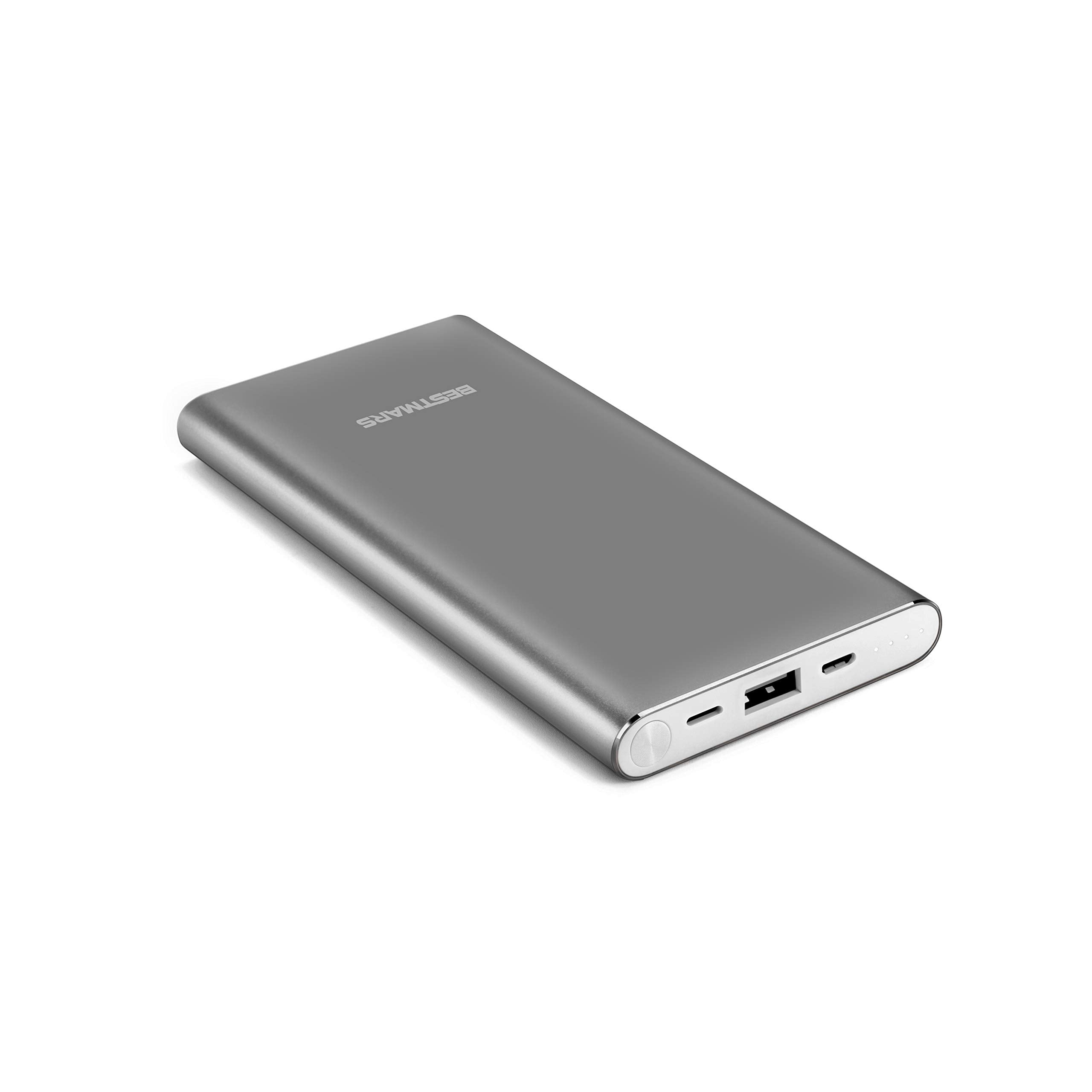 High Capacity 10000mAh Quick Charge QC 3.0 Portable Charger Fast Charging Slim Thin Ultra-Compact Power Bank Compatible For iPhone iPad Samsung Galaxy Cell phone & Google Android Smartphone Space Grey
