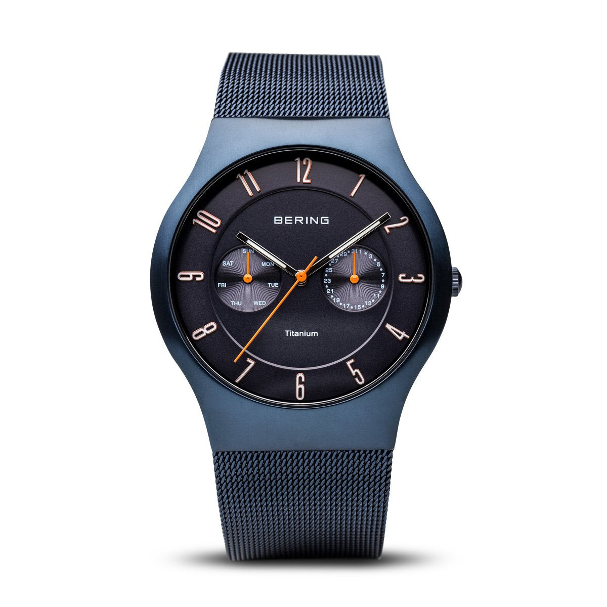 BERING Men Analog Quartz titanium collection Watch with stainless steel Strap and Sapphire Crystal 11939-393