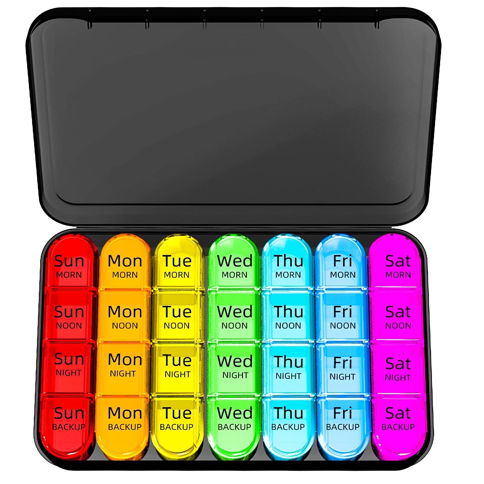 Doruimi Weekly Pill Box Organiser, Small Pill Box 7 Day 4 Times A Day, Pill Organiser with 28 Copartments to Hold Plenty of Medication, Vitamins and Supplements