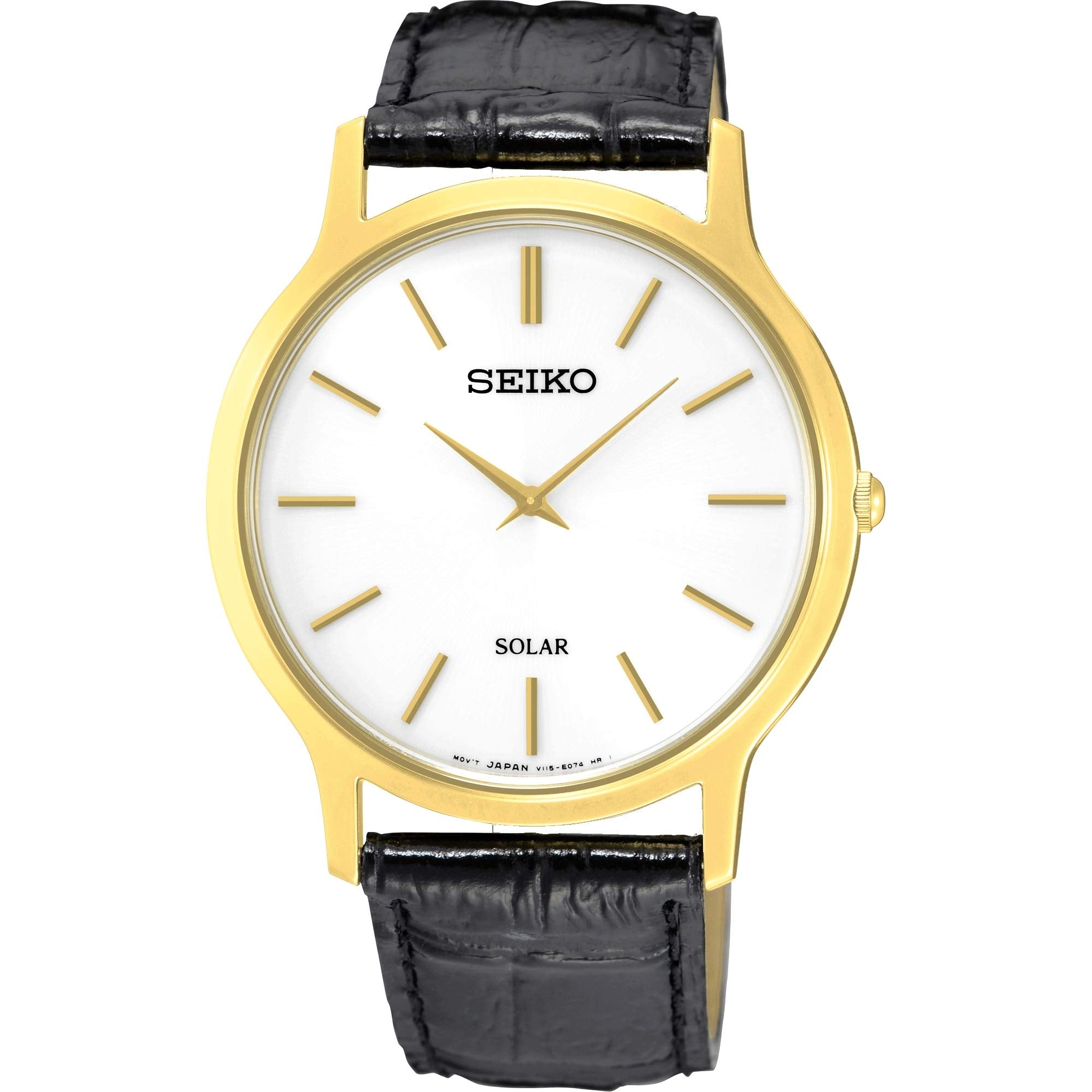 Seiko Mens Analogue Quartz Watch with Leather Strap SUP872P1