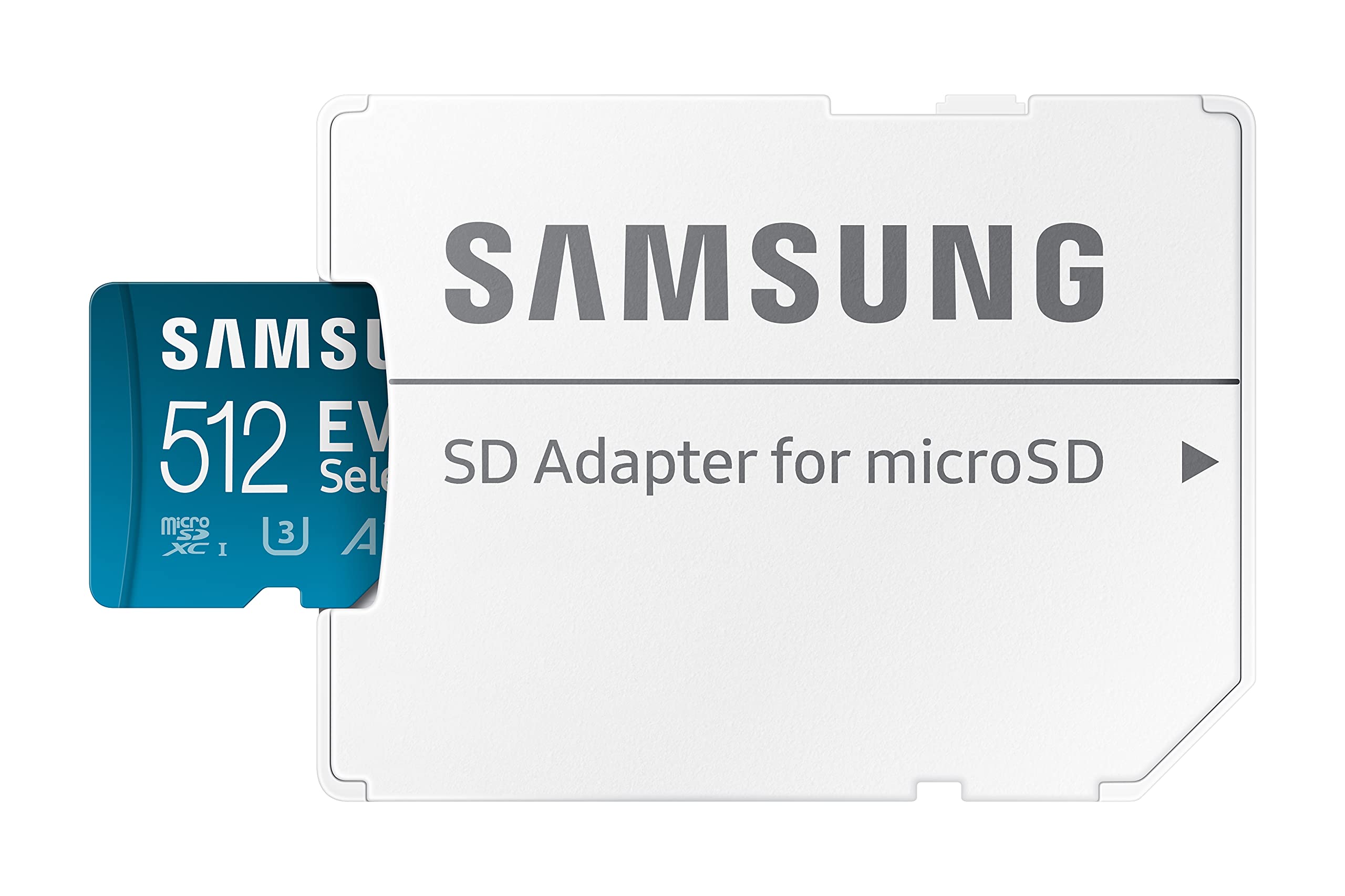 Samsung EVO Select 512GB microSDXC UHS-I U3 130MB/s Full HD & 4K UHD Memory Card inc. SD-Adapter (MB-ME512KA/EU)