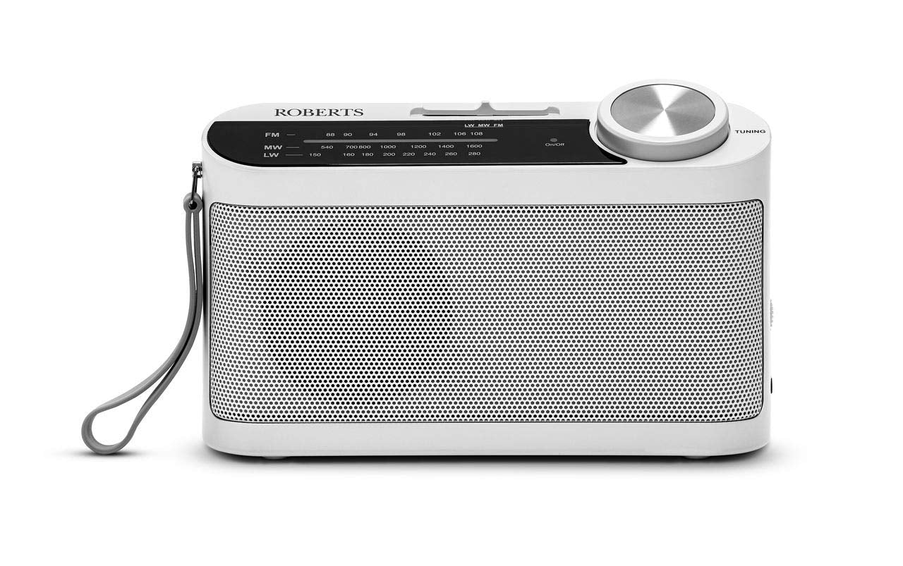Roberts Radio R9993 Portable 3-Band LW/MW/FM Battery Radio with Headphone Socket - White