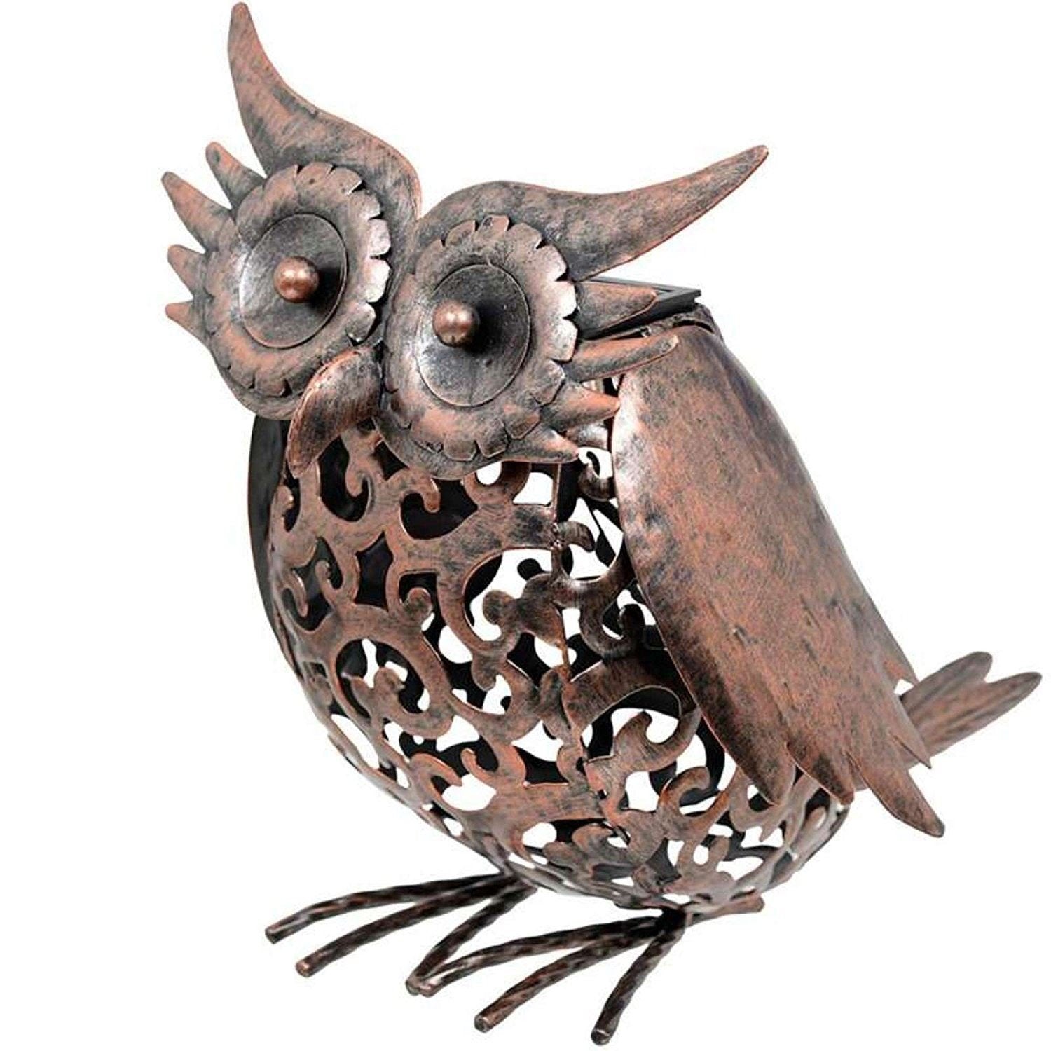 Smart Garden Metal Scroll Owl Solar Light